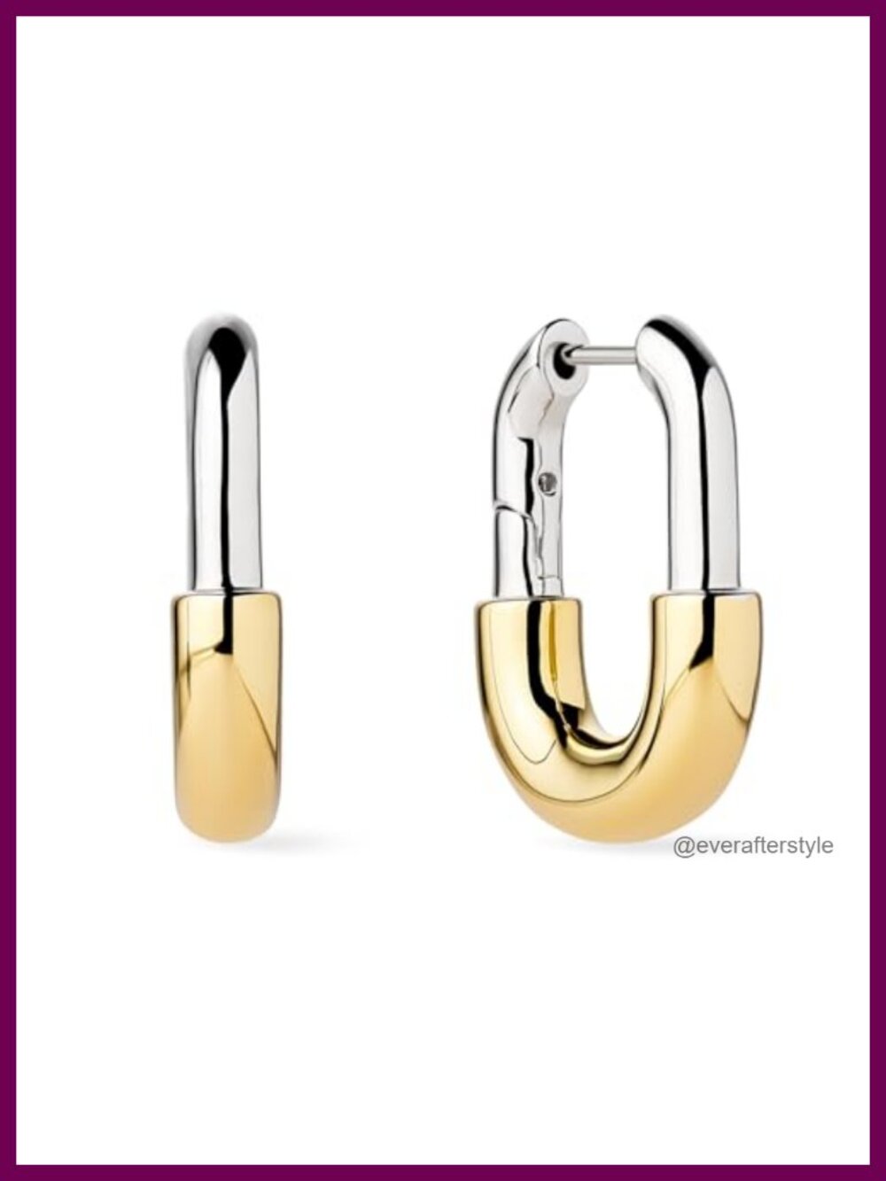 Ana Luisa Rectangle Brynlet Hoop Earrings in Sterling Silver with 14K Gold &
